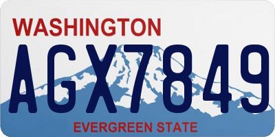 WA license plate AGX7849