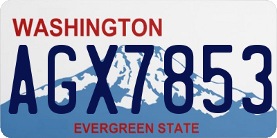 WA license plate AGX7853