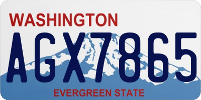 WA license plate AGX7865