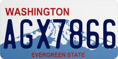 WA license plate AGX7866