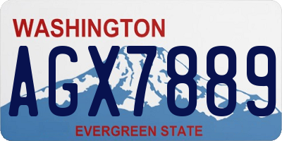 WA license plate AGX7889