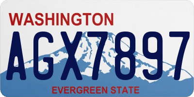 WA license plate AGX7897