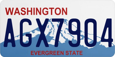 WA license plate AGX7904