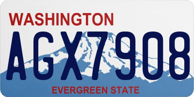 WA license plate AGX7908
