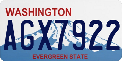 WA license plate AGX7922