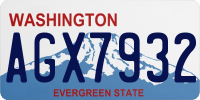 WA license plate AGX7932