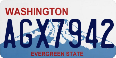 WA license plate AGX7942