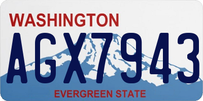 WA license plate AGX7943