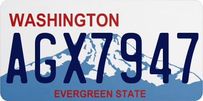 WA license plate AGX7947