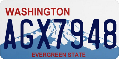 WA license plate AGX7948