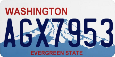 WA license plate AGX7953