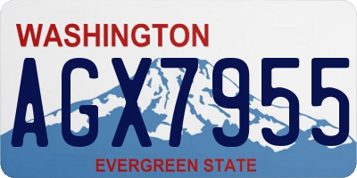 WA license plate AGX7955