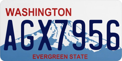 WA license plate AGX7956