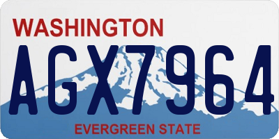 WA license plate AGX7964