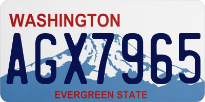 WA license plate AGX7965