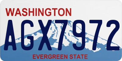 WA license plate AGX7972