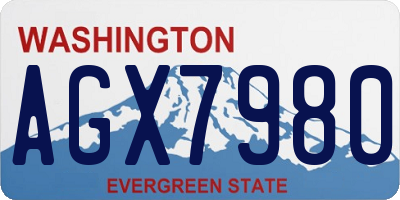 WA license plate AGX7980