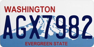 WA license plate AGX7982