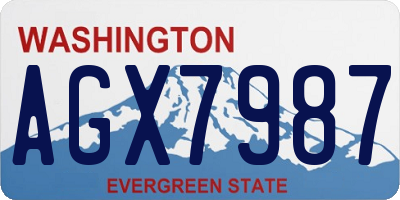 WA license plate AGX7987