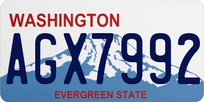WA license plate AGX7992