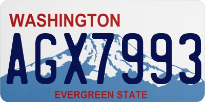 WA license plate AGX7993