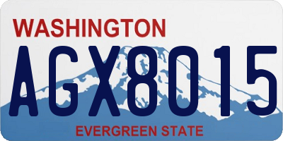WA license plate AGX8015