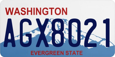 WA license plate AGX8021