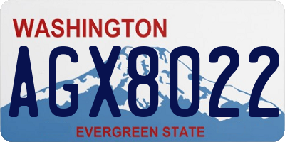 WA license plate AGX8022