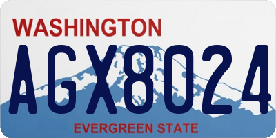WA license plate AGX8024