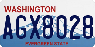 WA license plate AGX8028