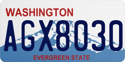 WA license plate AGX8030