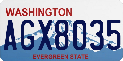WA license plate AGX8035