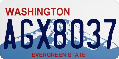 WA license plate AGX8037