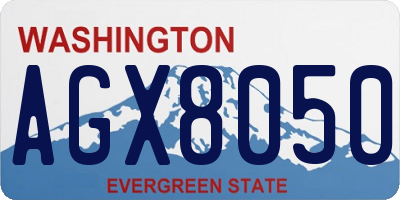 WA license plate AGX8050