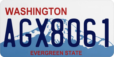 WA license plate AGX8061