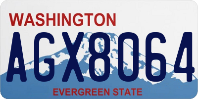 WA license plate AGX8064
