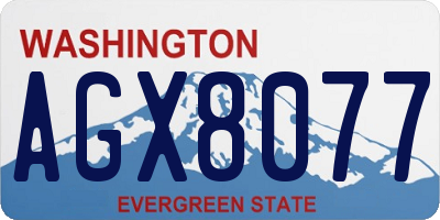 WA license plate AGX8077