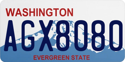WA license plate AGX8080