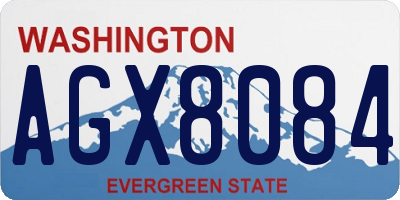 WA license plate AGX8084