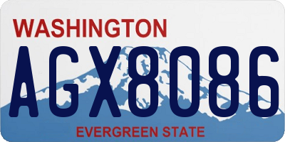 WA license plate AGX8086