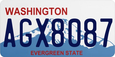 WA license plate AGX8087