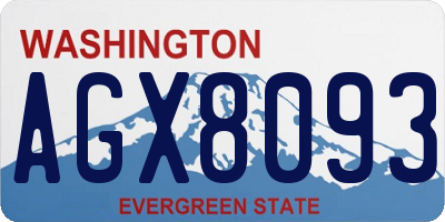 WA license plate AGX8093