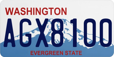 WA license plate AGX8100