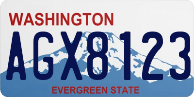 WA license plate AGX8123