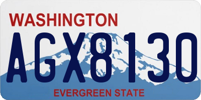WA license plate AGX8130