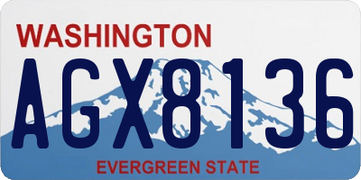 WA license plate AGX8136