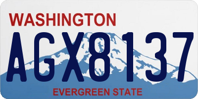 WA license plate AGX8137