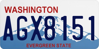 WA license plate AGX8151