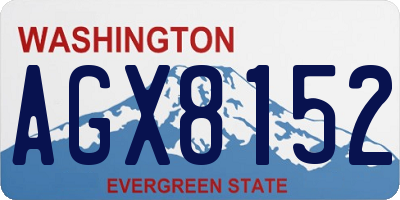 WA license plate AGX8152