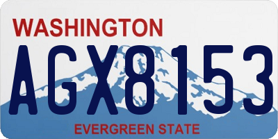 WA license plate AGX8153